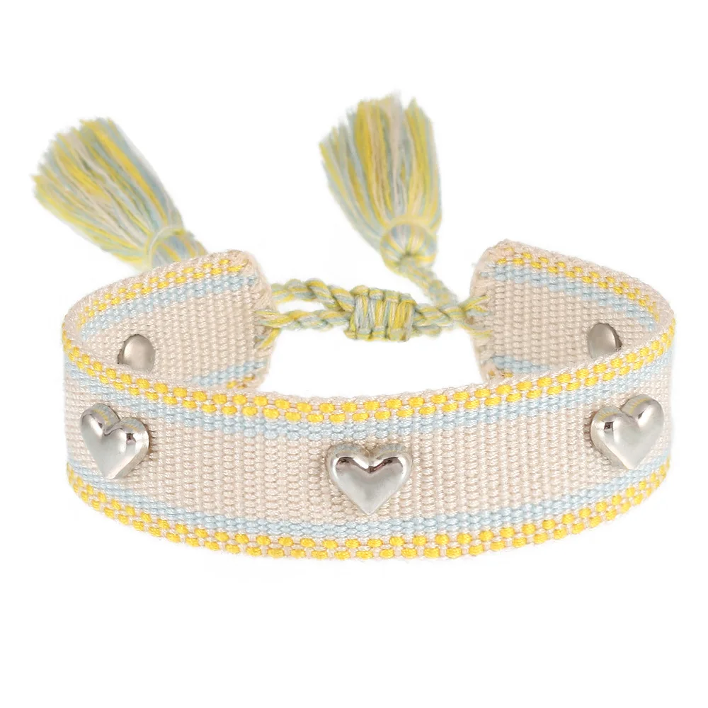 Love rivets hand-woven bracelets men and women simple tassel hand rope wristbands can be customised personalised pattern logo
Love rivets hand-woven bracelets men and women simple tassel hand rope wristbands can be customised personalised pattern logo