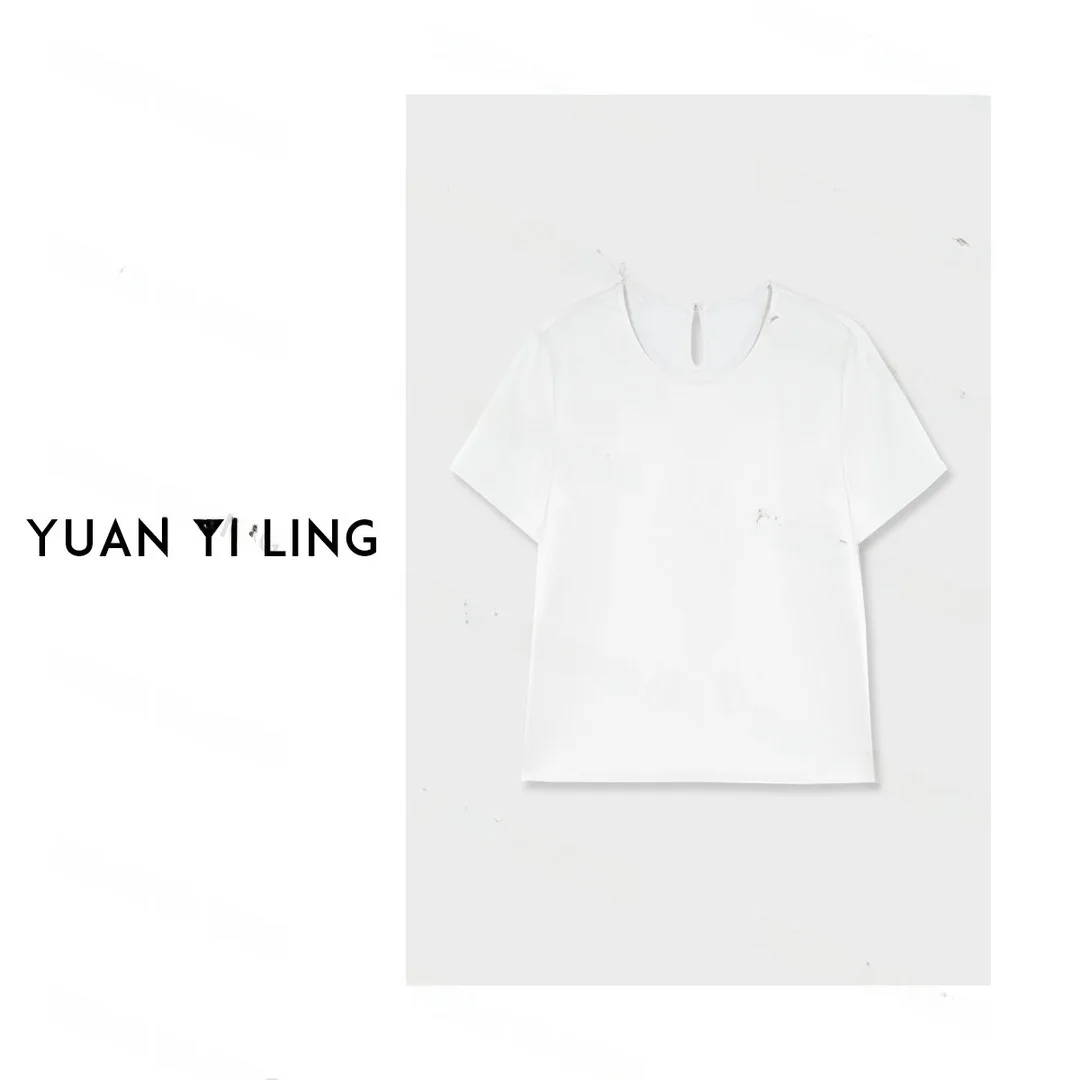 Yuan Yiling Women's Slim Fit Casual White Acetate T-Shirt Fashionable Versatile Top for New Summer 2026 Hanfu Ensemble
Yuan Yiling Women's Slim Fit Casual White Acetate T-Shirt Fashionable Versatile Top for New Summer 2026 Hanfu Ensemble