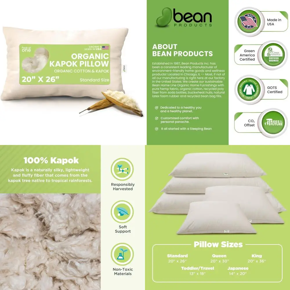 Organic Cotton Standard Pillows - Breathable, Eco-Friendly, Durable - Soft Support for Comfortable Sleep
Organic Cotton Standard Pillows - Breathable, Eco-Friendly, Durable - Soft Support for Comfortable Sleep