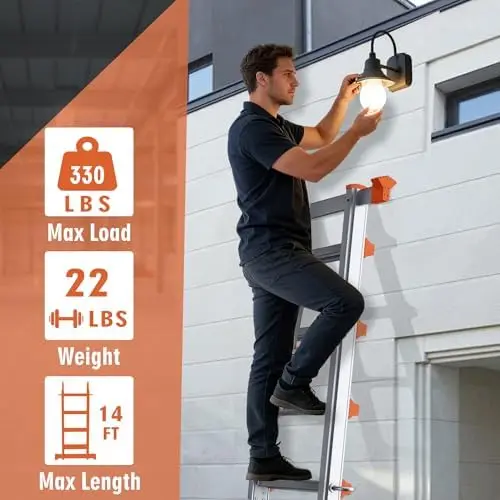 14-футовая телескопическая стремянка-трансформер – 4 ступени, выдерживает до 150 кг, оранжевая
14-футовая телескопическая стремянка-трансформер – 4 ступени, выдерживает до 150 кг, оранжевая