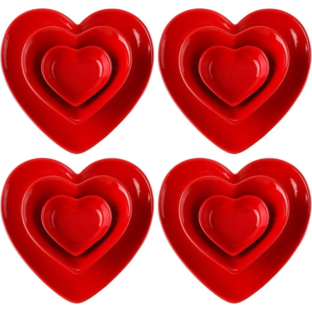 Набор из 12 предметов: тарелки, миски и блюда в форме красных сердец ко Дню святого Валентина — можно использовать в микроволновой печи и посудомоечной машине
Набор из 12 предметов: тарелки, миски и блюда в форме красных сердец ко Дню святого Валентина — можно использовать в микроволновой печи и посудомоечной машине