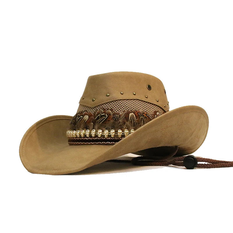 Unisex Women Men Retro Feather Skull Head PU Leather Roll Up Wide Brim Sombrero Sun Cap Beach Cowboy Cowgirl Western Hat (58cm
Unisex Women Men Retro Feather Skull Head PU Leather Roll Up Wide Brim Sombrero Sun Cap Beach Cowboy Cowgirl Western Hat (58cm