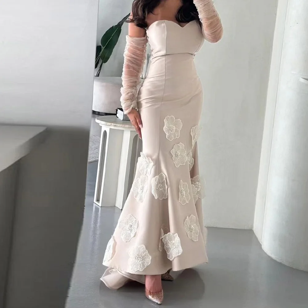 Customized Exquisite Detachable Sleeves Sweetheart Sequined Crystal Pleats Flowers Prom Gowns Elegant Mermaid Jersey P
Customized Exquisite Detachable Sleeves Sweetheart Sequined Crystal Pleats Flowers Prom Gowns Elegant Mermaid Jersey P