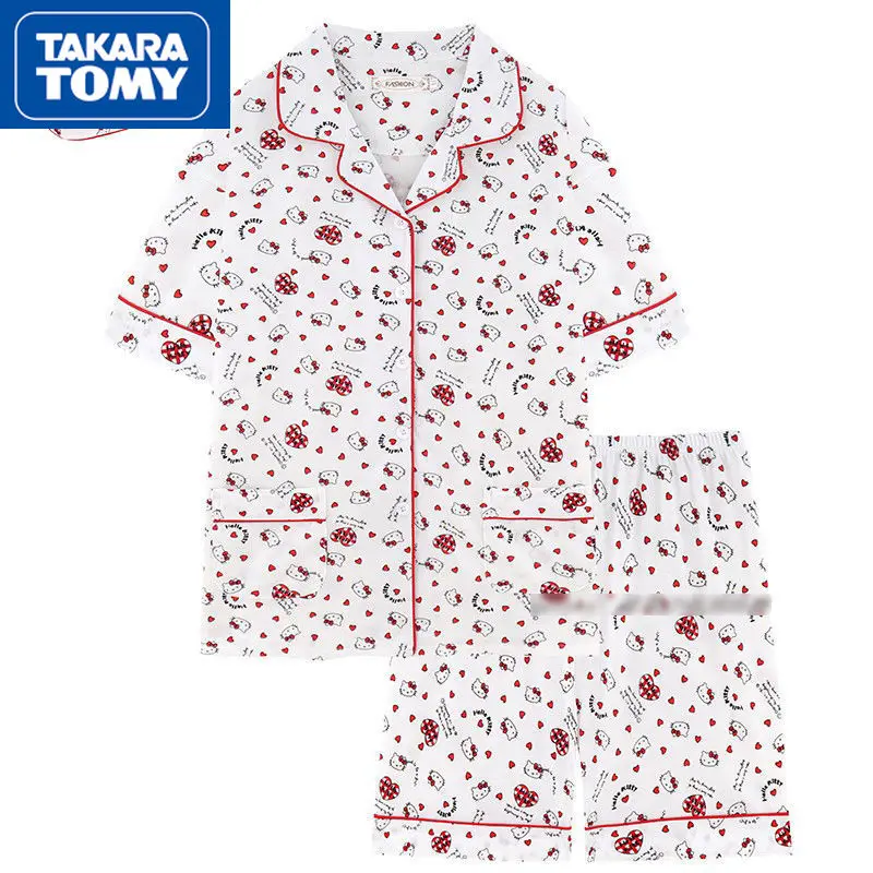 TAKARA TOMY Hello Kitty Women's Summer New Cotton Pajamas Short-sleeved Shorts Two-piece Student Cute Soft Home Clothes
TAKARA TOMY Hello Kitty Women's Summer New Cotton Pajamas Short-sleeved Shorts Two-piece Student Cute Soft Home Clothes
