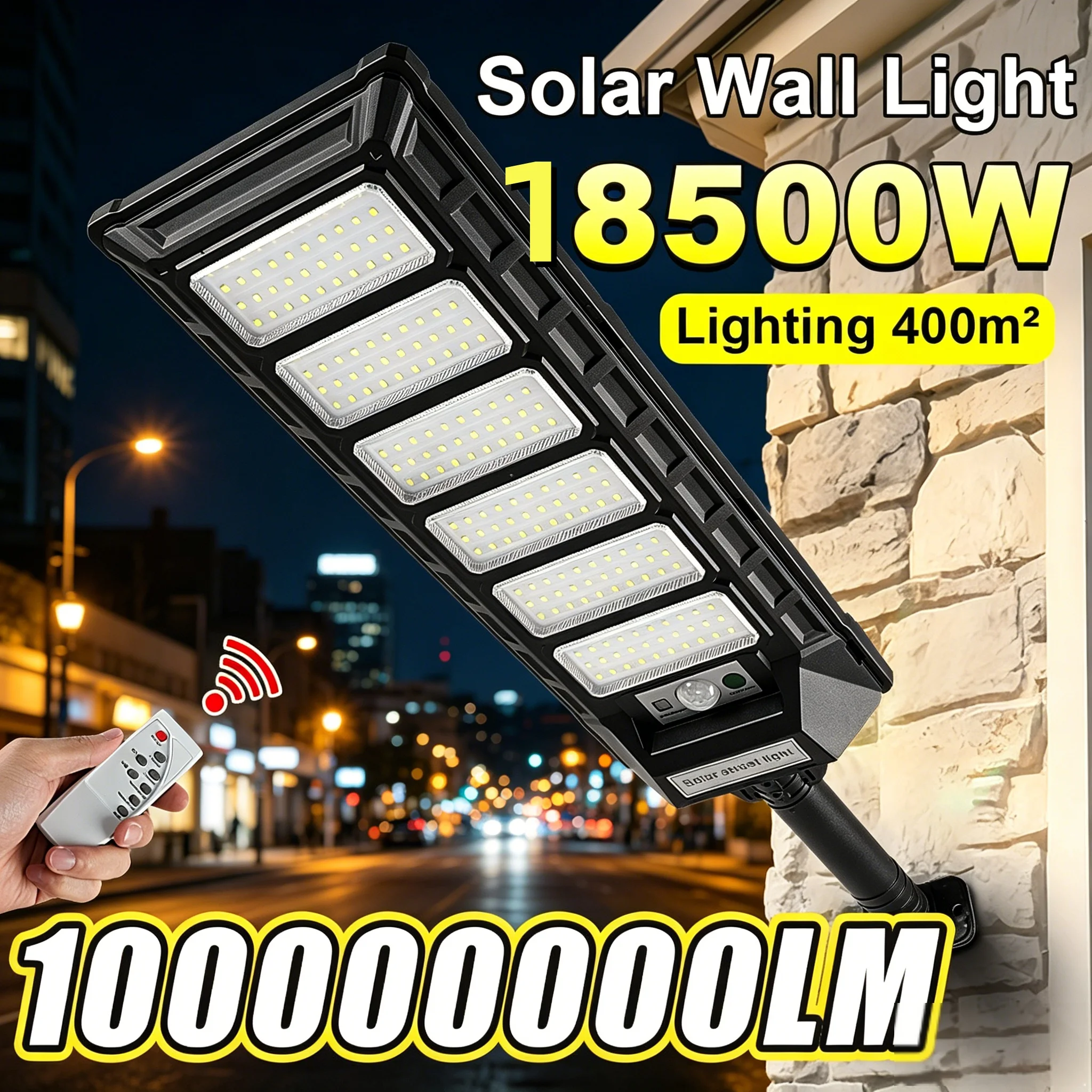 100000000LM 18500W Solar Light For Outdoor Powerful Solar Induction Wall Lamp Remote Control Garden Lights For Patio Street
100000000LM 18500W Solar Light For Outdoor Powerful Solar Induction Wall Lamp Remote Control Garden Lights For Patio Street