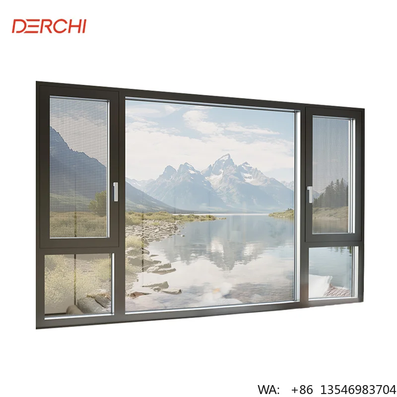 DERCHI Customized Narrow Frame Casement Window Double Tempered Insulating Glass Slim Profile Aluminium Casement windows
DERCHI Customized Narrow Frame Casement Window Double Tempered Insulating Glass Slim Profile Aluminium Casement windows