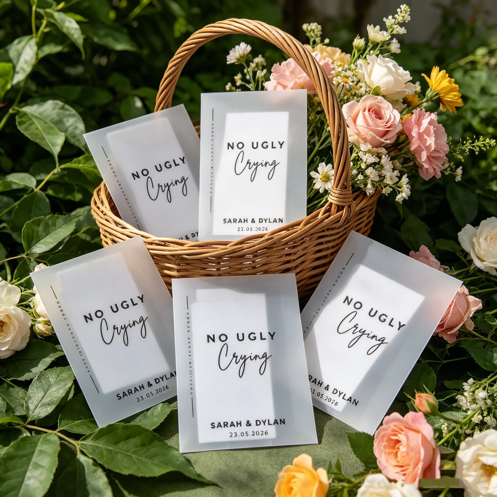 No Ugly Crying Wedding Tissue Packs Custom Design Portable Tissue Pouches for Bridal Shower Wedding Decoration Gifts
No Ugly Crying Wedding Tissue Packs Custom Design Portable Tissue Pouches for Bridal Shower Wedding Decoration Gifts