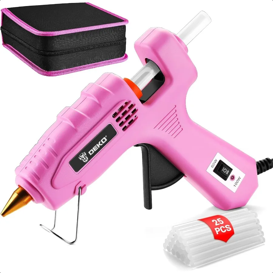 Hot Glue Gun Full Size: 60 100Watt Dual Temp Hot Glue Gun Kit with 25 Glue Sticks Organize Storage Case Heavy Duty Heat Glue Gu
Hot Glue Gun Full Size: 60 100Watt Dual Temp Hot Glue Gun Kit with 25 Glue Sticks Organize Storage Case Heavy Duty Heat Glue Gu