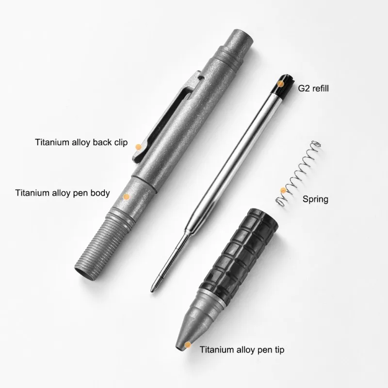 Titanium Alloy Pen G2 Refill Antiskid Writing Pen EDC Tool Business Signature Student Clip Pen
Titanium Alloy Pen G2 Refill Antiskid Writing Pen EDC Tool Business Signature Student Clip Pen