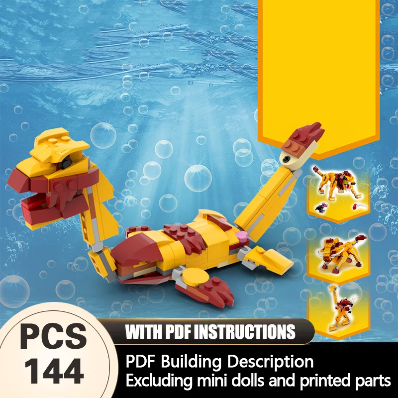 Creators Animal Series Model MOC Building Bricks 4-In-1 Mosasaurus Modular Technology Gifts Holiday Assemble Children Toys Suit
Creators Animal Series Model MOC Building Bricks 4-In-1 Mosasaurus Modular Technology Gifts Holiday Assemble Children Toys Suit