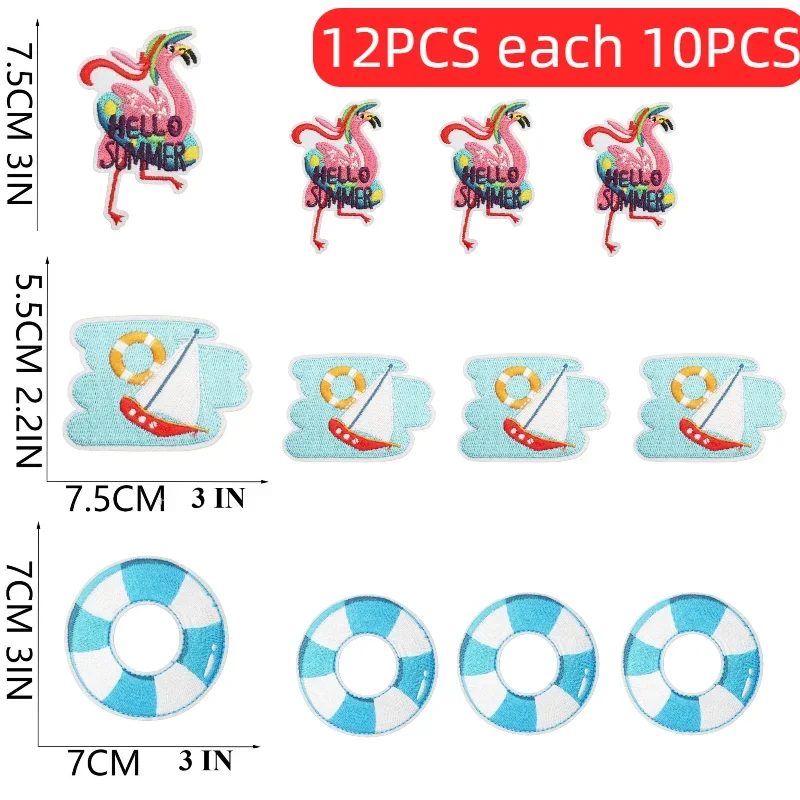 10/12PCS Wholesale Lots of Cartoon Marine Embroidery Patches Set Iron on Appliques for Clothing Repair Decoration Summer Beach
10/12PCS Wholesale Lots of Cartoon Marine Embroidery Patches Set Iron on Appliques for Clothing Repair Decoration Summer Beach