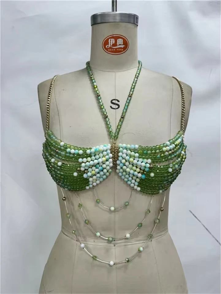 European And American Women's Beaded Vest, Handmade Heavywork, Green Series, Hot Girl, Beach Vacation, Backless, Body Chain
European And American Women's Beaded Vest, Handmade Heavywork, Green Series, Hot Girl, Beach Vacation, Backless, Body Chain