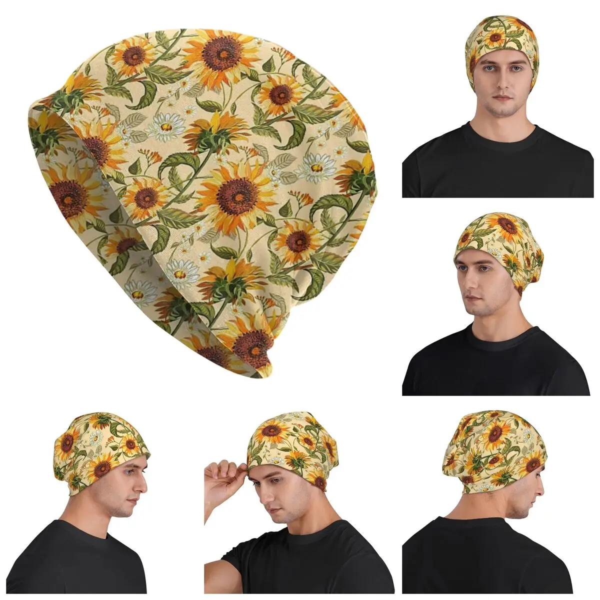 Sunflowers 70s Vintage Golden Pattern Warm Knitted Cap Fashion Bonnet Hat Autumn Winter Outdoor Beanies Hats for Men Women Adult
Sunflowers 70s Vintage Golden Pattern Warm Knitted Cap Fashion Bonnet Hat Autumn Winter Outdoor Beanies Hats for Men Women Adult