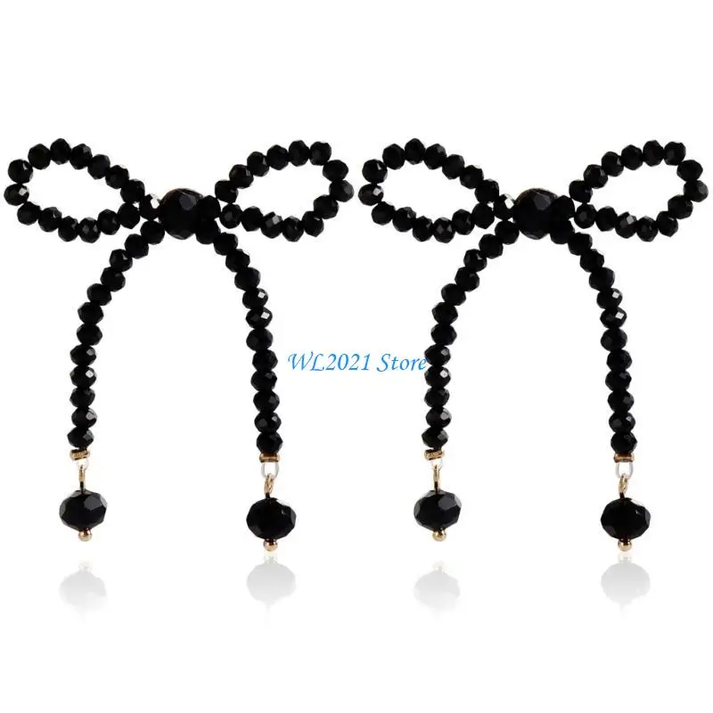 G5GC Fashionable Bowknot Earrings Vintage Crystal Beaded Dangle Eardrop Jewelry Gift
G5GC Fashionable Bowknot Earrings Vintage Crystal Beaded Dangle Eardrop Jewelry Gift