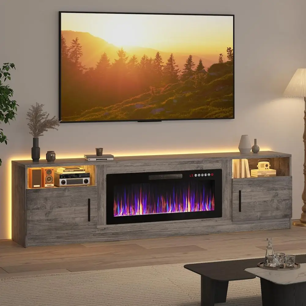 Fireplace tv Stand with 36 inch Fireplace Up to 90 TVs, LED Light Entertainment Center and Storage, 80 Modern Wood Media TV Con
Fireplace tv Stand with 36 inch Fireplace Up to 90 TVs, LED Light Entertainment Center and Storage, 80 Modern Wood Media TV Con