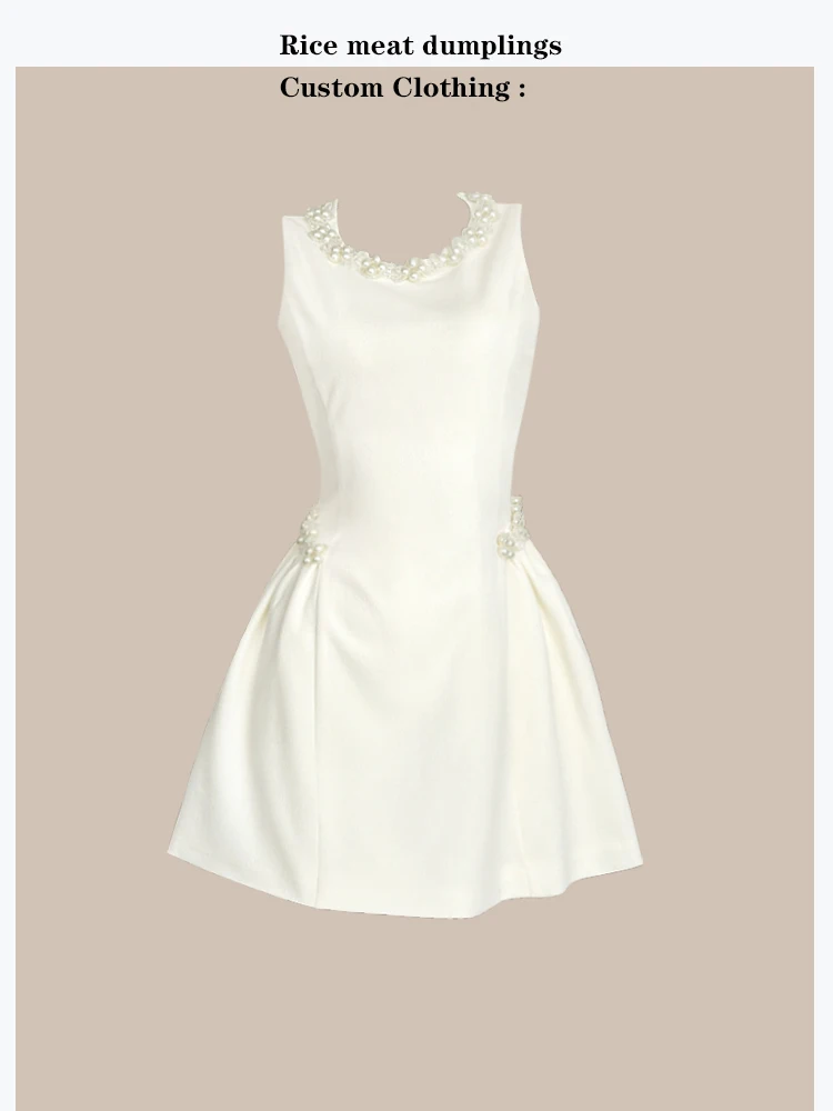 Elegant Short Pearl Splice round Neck Dress Heavy Embroidery Elegant Misses Style Polyester Fiber Low Stretch A-Line Skirt
Elegant Short Pearl Splice round Neck Dress Heavy Embroidery Elegant Misses Style Polyester Fiber Low Stretch A-Line Skirt