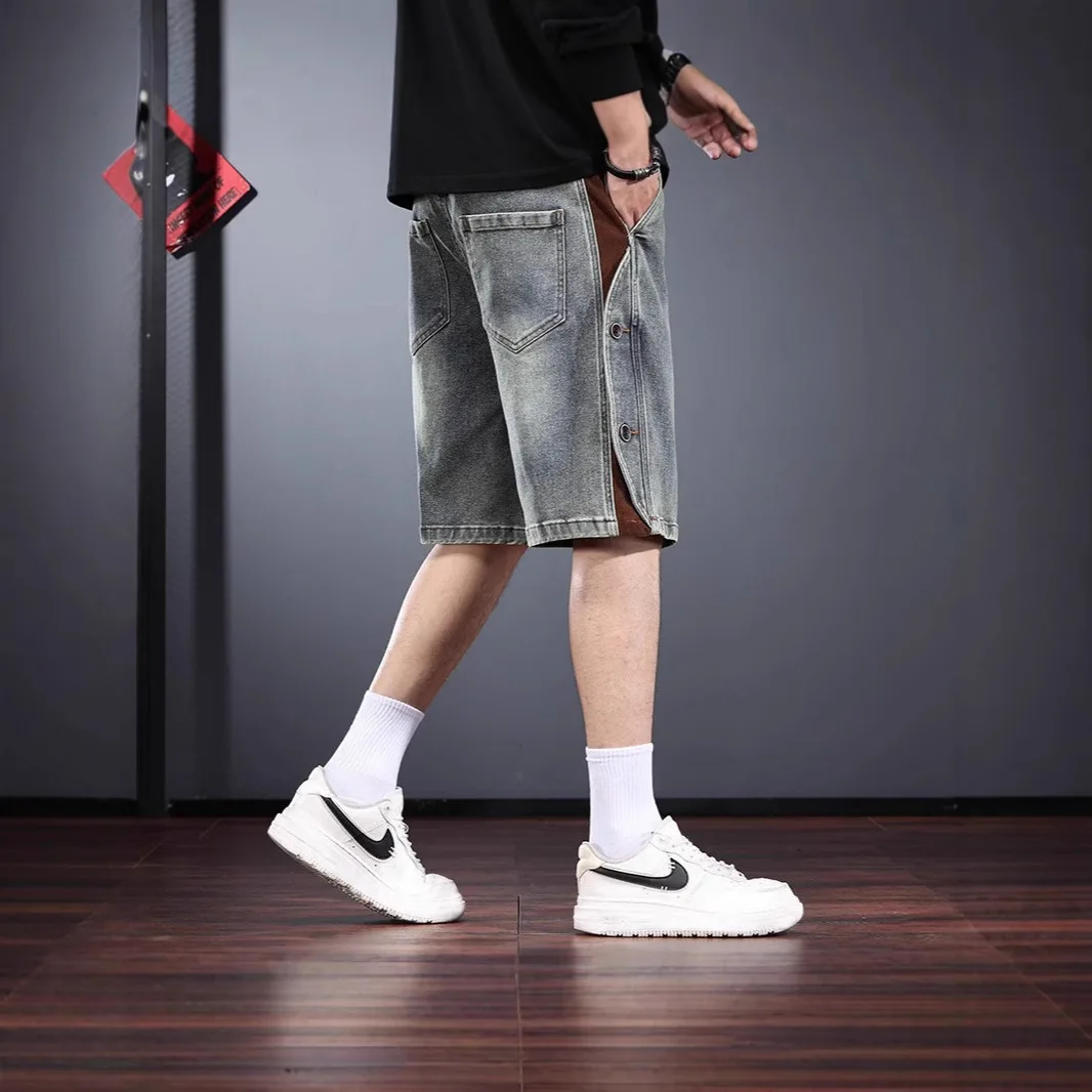 Summer and Autumn Casual American Retro Patchwork Denim Loose Straight Tube Design Thin Casual Shorts for Men
Summer and Autumn Casual American Retro Patchwork Denim Loose Straight Tube Design Thin Casual Shorts for Men