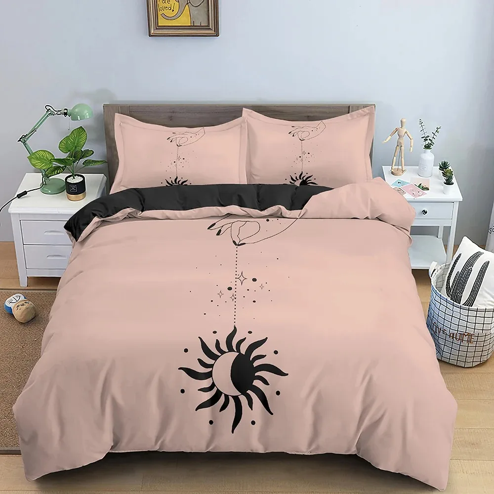 Psychedelic Duvet Cover Set Moon Sun Hand Bedding Set Personalized Polyester Comforter Cover Queen King Full Size for Boys Teens
Psychedelic Duvet Cover Set Moon Sun Hand Bedding Set Personalized Polyester Comforter Cover Queen King Full Size for Boys Teens