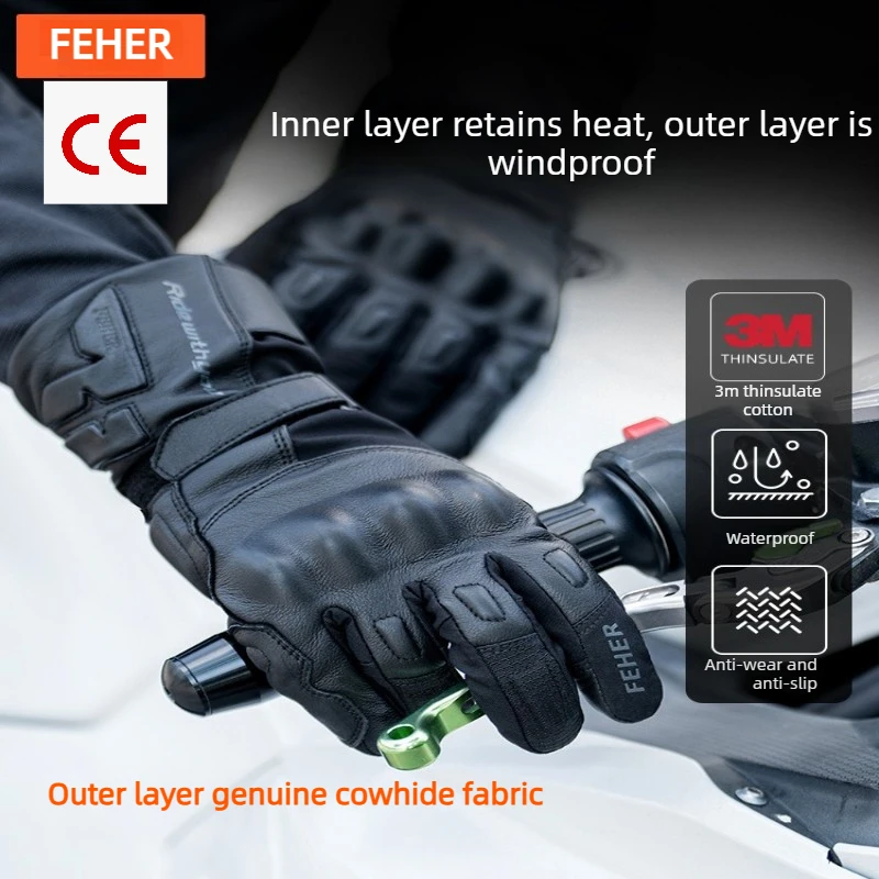 FEHER Winter Leather Motorcycle Gloves, Waterproof Thermal Touchscreen TPU Bone Anti-fall Safety Gear for Motorbike Daily Riding
FEHER Winter Leather Motorcycle Gloves, Waterproof Thermal Touchscreen TPU Bone Anti-fall Safety Gear for Motorbike Daily Riding