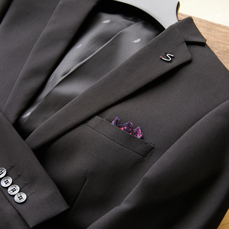 High-End Men's Busin Casual Bla Suit Set Stand Fit Faion Urban Sle Youth Spring Season Regular Thin Two Button
High-End Men's Busin Casual Bla Suit Set Stand Fit Faion Urban Sle Youth Spring Season Regular Thin Two Button