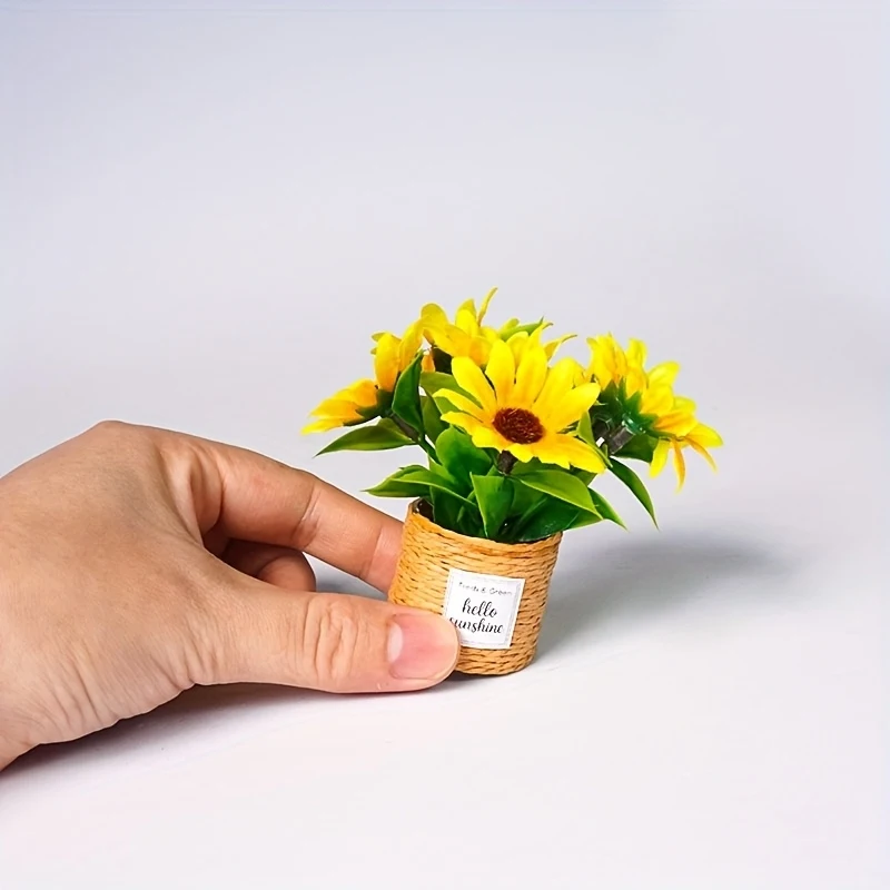 1:6 Mini Sunflower Potted Plant, Realistic Artificial Flower, Woven Pot, Dollhouse/Car/Home Decor, Birthday Decoration
1:6 Mini Sunflower Potted Plant, Realistic Artificial Flower, Woven Pot, Dollhouse/Car/Home Decor, Birthday Decoration