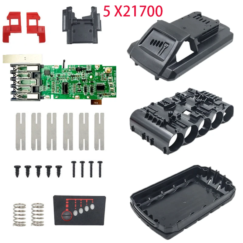 5-cell Lithium-ion Battery Plastic Case PCB Charging Protection Plate Suitable for Milwaukee M18 18V 4Ah Lithium Battery Case
5-cell Lithium-ion Battery Plastic Case PCB Charging Protection Plate Suitable for Milwaukee M18 18V 4Ah Lithium Battery Case