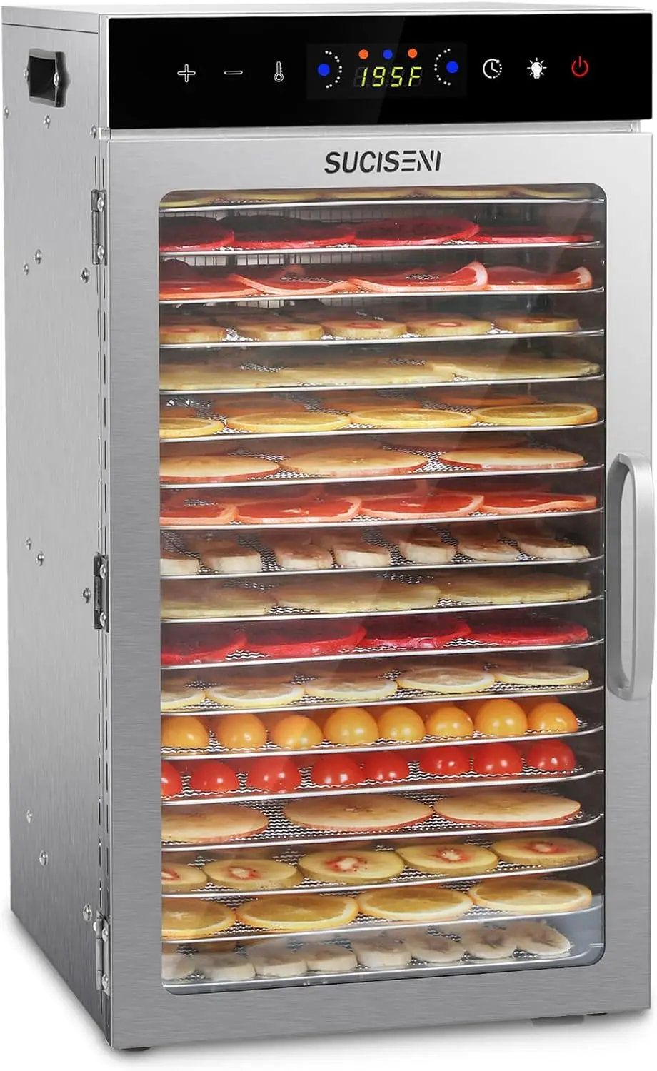 Food Dehydrator Machine 18 Stainless Steel Trays 1000W Commercial Food Dehydrator with 24H Digital Timer LED Temperature Control
Food Dehydrator Machine 18 Stainless Steel Trays 1000W Commercial Food Dehydrator with 24H Digital Timer LED Temperature Control
