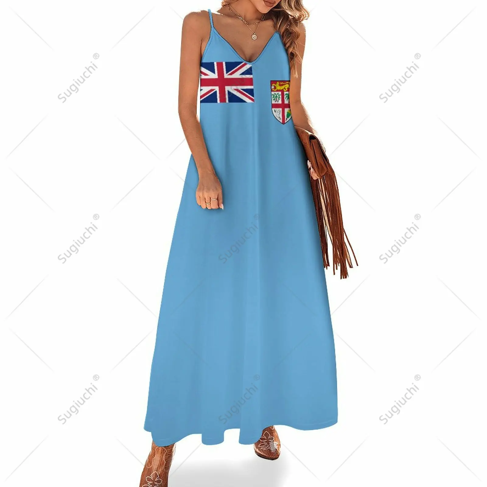 Long Dresses Dress Fiji Flag Print New Casual Sleeveless Women's V-Neck Printed Dress Swing Retro Dresses
Long Dresses Dress Fiji Flag Print New Casual Sleeveless Women's V-Neck Printed Dress Swing Retro Dresses