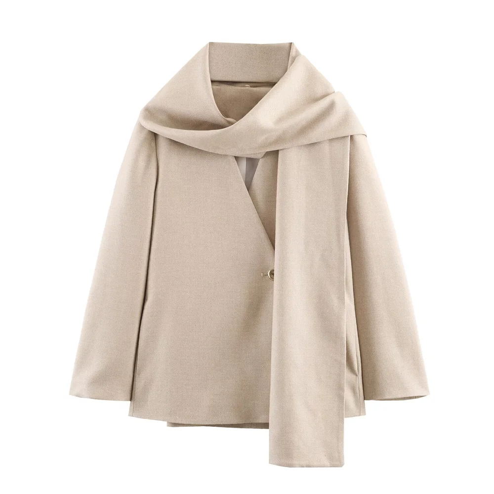 2026 new women's clothing French fashion casual versatile design sense long sleeved scarf collar suit jacket
2026 new women's clothing French fashion casual versatile design sense long sleeved scarf collar suit jacket