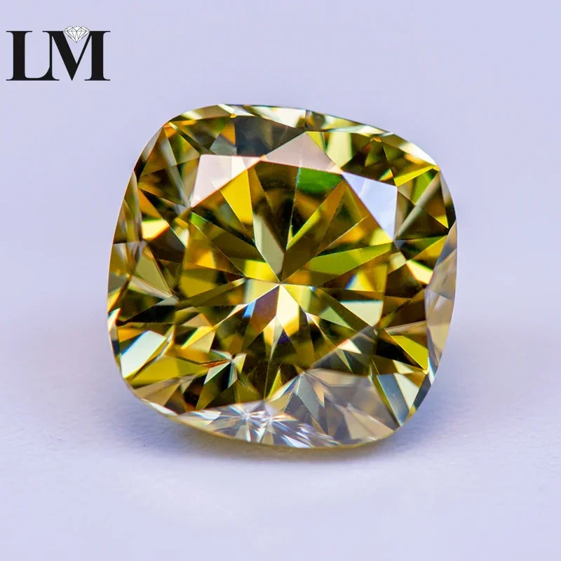 Moissanite Stone Lemon Yellow Color Cushion Cut Lab Grow Diamond Charms DIY Ring Necklace Earrings Making with GRA Certificate
Moissanite Stone Lemon Yellow Color Cushion Cut Lab Grow Diamond Charms DIY Ring Necklace Earrings Making with GRA Certificate