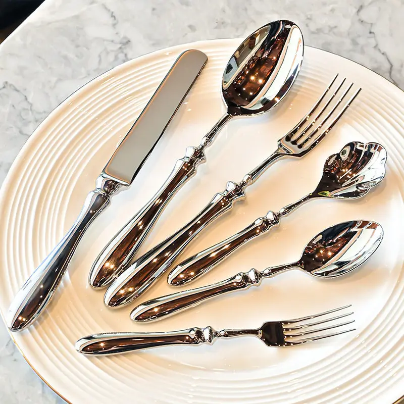 HYS Hotel Stainless Steel Steak Knives, Forks and Spoons Forging Craft Set Western Food Banquet Table Tableware
HYS Hotel Stainless Steel Steak Knives, Forks and Spoons Forging Craft Set Western Food Banquet Table Tableware