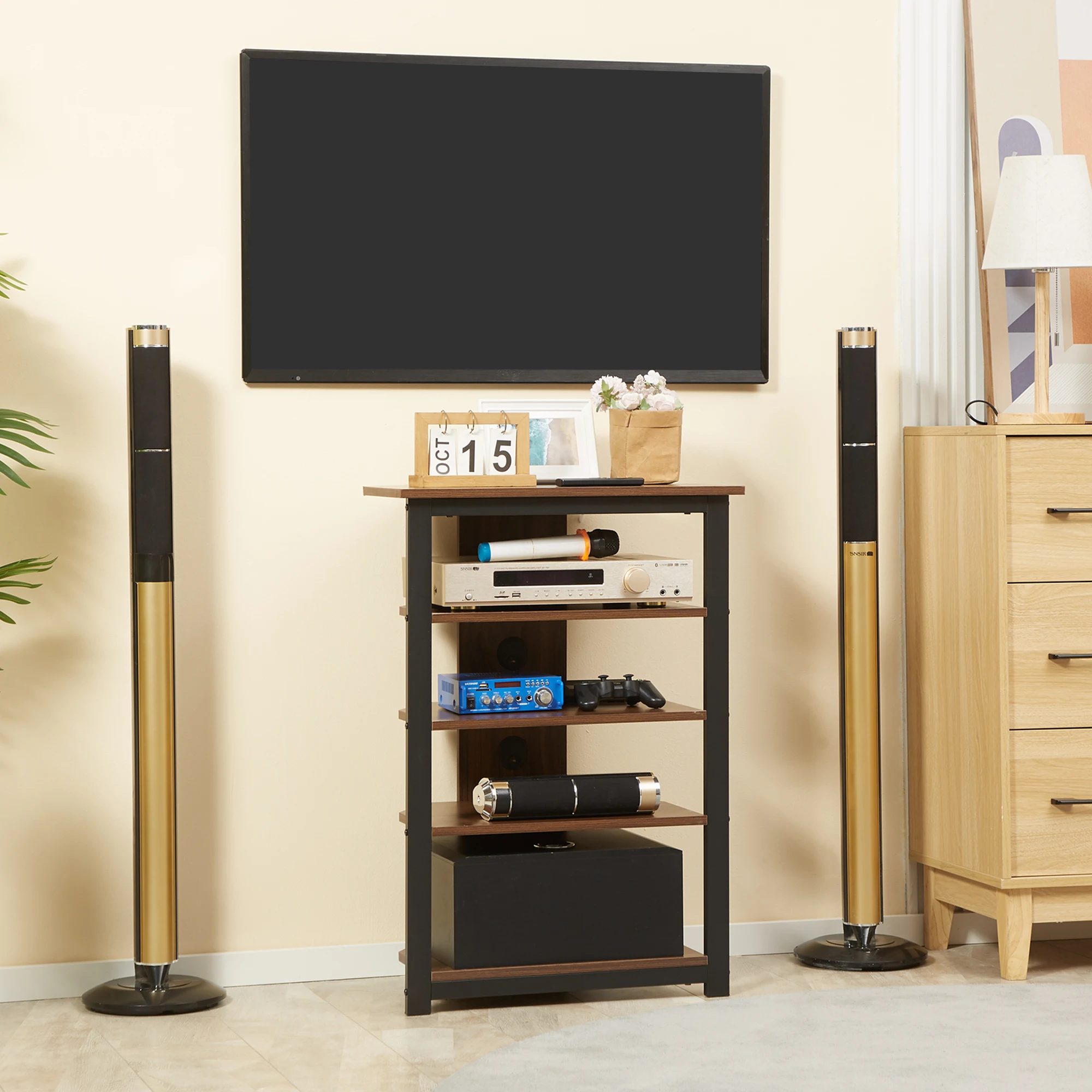 Corner Tv Stand for Tvs Up To 29 Inch 4 Tier Shelf with Cable Management Holes Steel Frame 23 5 Inch Long Brown
Corner Tv Stand for Tvs Up To 29 Inch 4 Tier Shelf with Cable Management Holes Steel Frame 23 5 Inch Long Brown