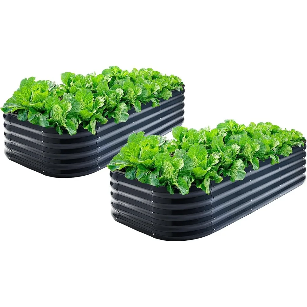 2Pcs Galvanized Steel Raised Garden Bed 8x2ft Oval - 17" Tall 9-in-1 Modular Planter Box for Vegetables/Flowers, Rust-Proof Meta
2Pcs Galvanized Steel Raised Garden Bed 8x2ft Oval - 17" Tall 9-in-1 Modular Planter Box for Vegetables/Flowers, Rust-Proof Meta