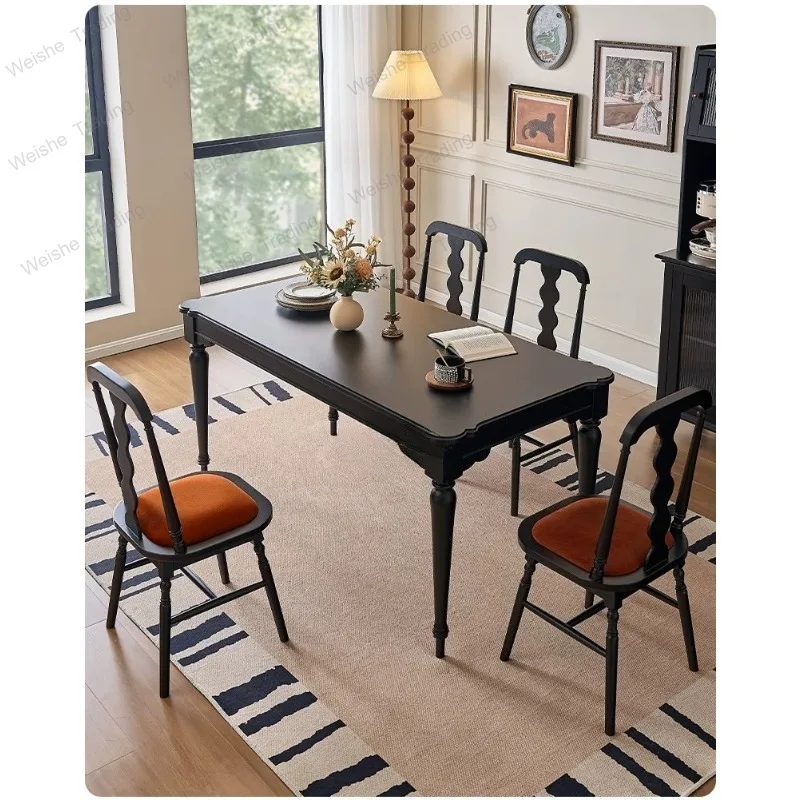 Solid wood dining table Small apartment light luxury simple antique rectangular dining table
Solid wood dining table Small apartment light luxury simple antique rectangular dining table
