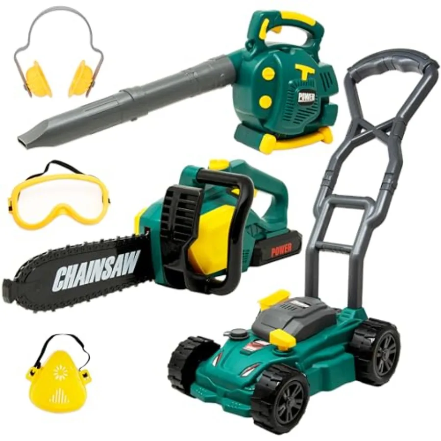 Leaf Blower, Toy Chainsaw, and Lawn Mower Set Realistic Toddler Landscaping Power Tools with Sound and Action Includes Safety G
Leaf Blower, Toy Chainsaw, and Lawn Mower Set Realistic Toddler Landscaping Power Tools with Sound and Action Includes Safety G