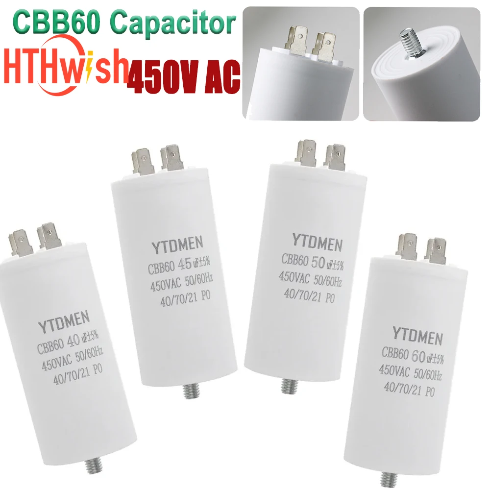 450V CBB60 Motor Capacitors with Screw Double Insert 450VAC Starting Capacitor 4~60uF capacitance for Air Compressor Water Pump 
450V CBB60 Motor Capacitors with Screw Double Insert 450VAC Starting Capacitor 4~60uF capacitance for Air Compressor Water Pump