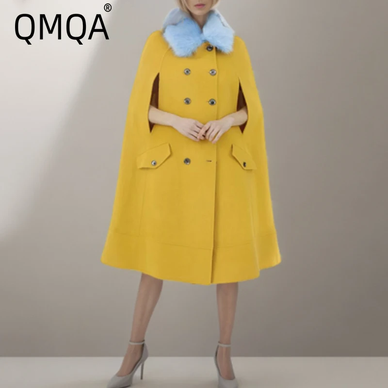 QMQA модный женский дизайнерский плащ пальто с рукавами «летучая мышь» бархатная двубортная желтая винтажная верхняя одежда женская осенняя новинка 1A634
QMQA модный женский дизайнерский плащ пальто с рукавами «летучая мышь» бархатная двубортная желтая винтажная верхняя одежда женская осенняя новинка 1A634