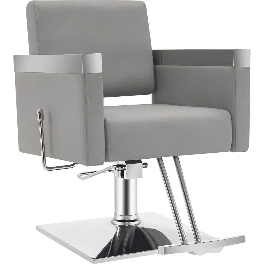 Hydraulic Reclining Barber Chair for Salon and Spa, Hair Styling Equipment in Grey
Hydraulic Reclining Barber Chair for Salon and Spa, Hair Styling Equipment in Grey