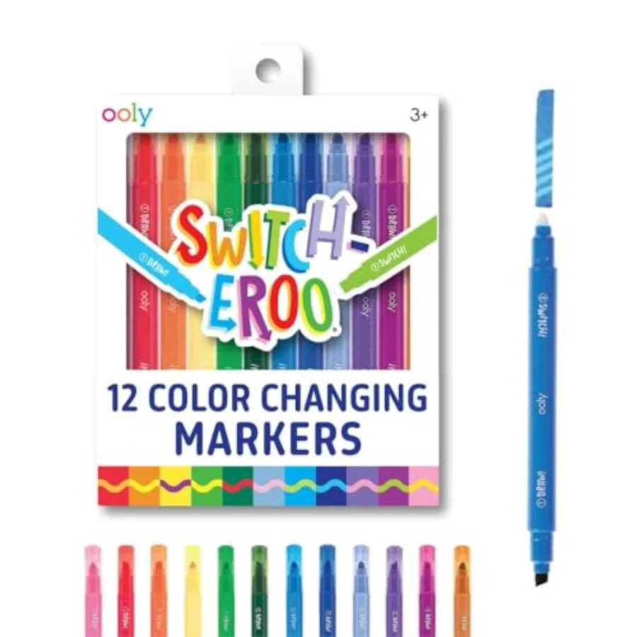 12 Pack Switch-eroo Markers, Dual Tip Markers for,Double Ended Chisel Tip Marker Set Great for Art Supplies, Drawing and Statio
12 Pack Switch-eroo Markers, Dual Tip Markers for,Double Ended Chisel Tip Marker Set Great for Art Supplies, Drawing and Statio