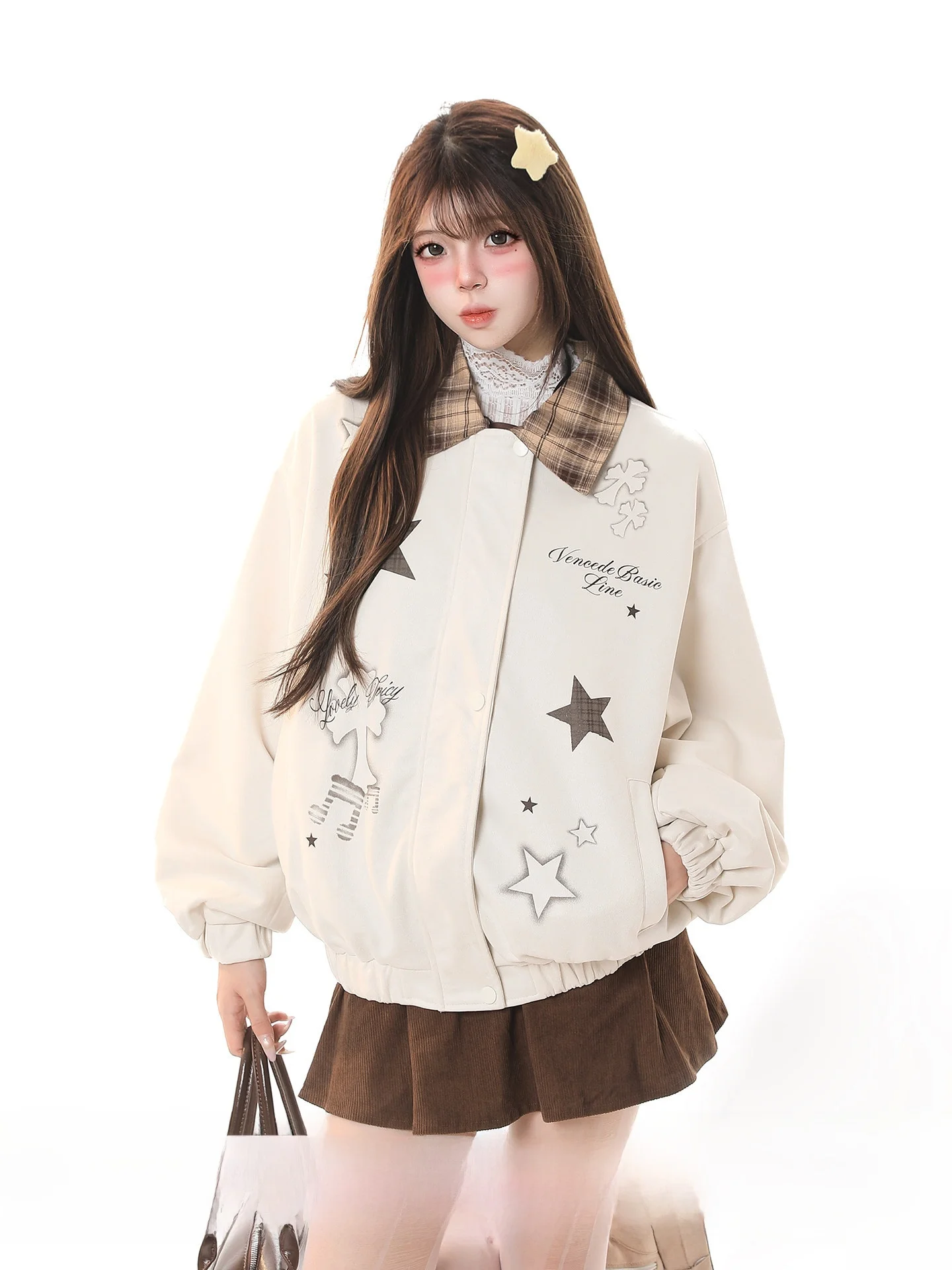American Retro Plaid Stand Collar Jaet Women's Loose Casual Outerwear Spring 2026 College Sle Super Beautiful Coat
American Retro Plaid Stand Collar Jaet Women's Loose Casual Outerwear Spring 2026 College Sle Super Beautiful Coat
