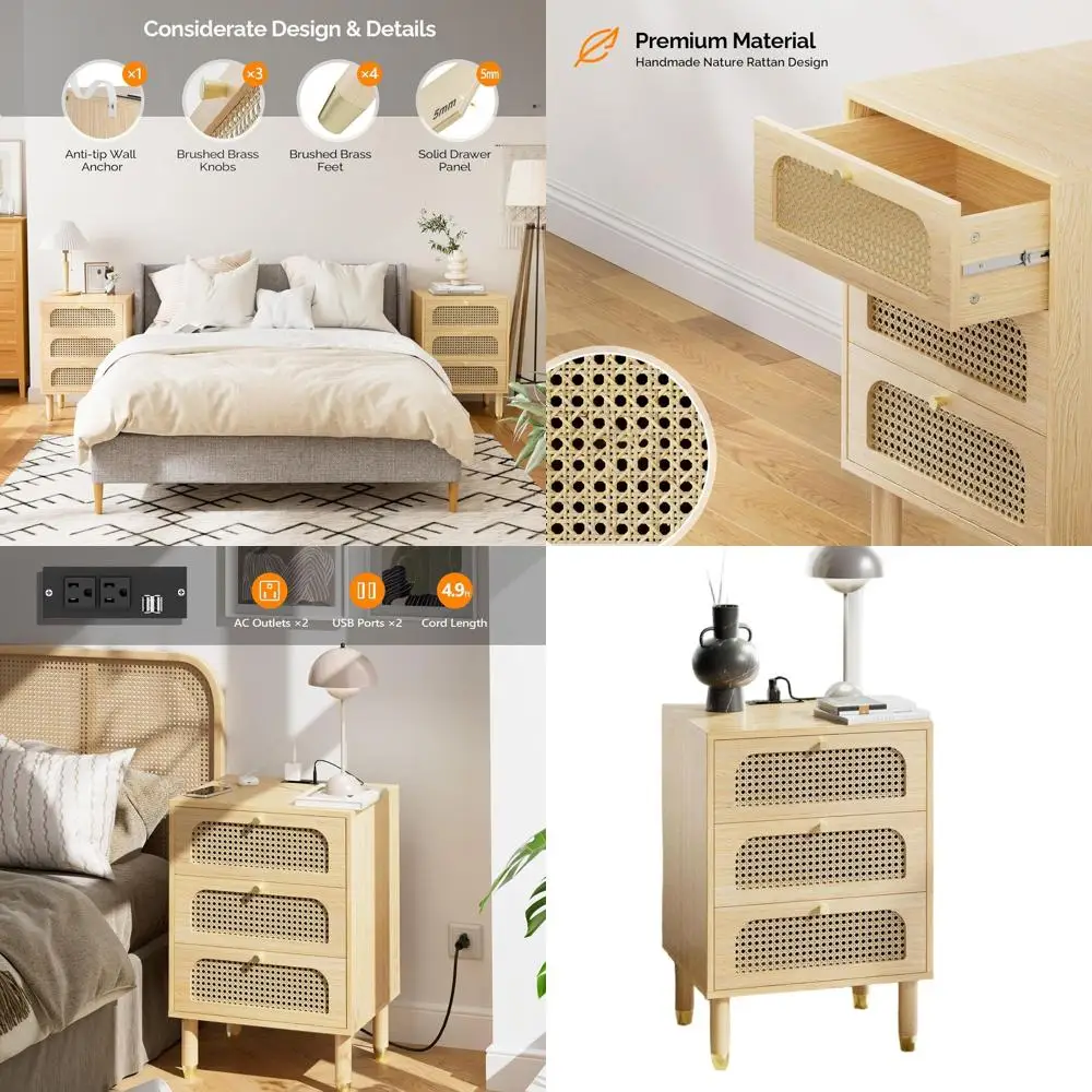 Прикроватная тумбочка в стиле бохо из дуба, высотой 27 дюймов, с зарядной станцией для спальни
Прикроватная тумбочка в стиле бохо из дуба, высотой 27 дюймов, с зарядной станцией для спальни