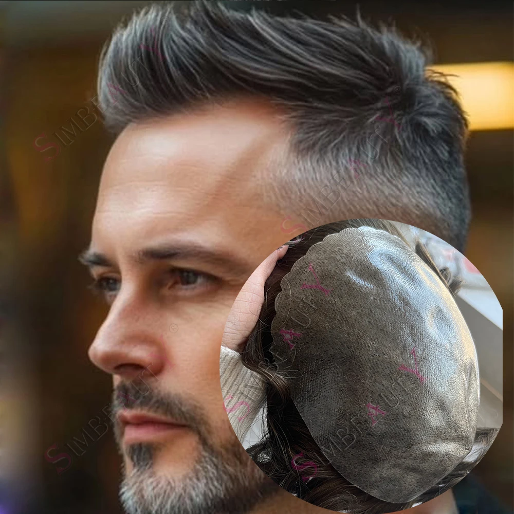 Men's 0.12mm Thin Skin Injection Toupee Undetectable Grey Black Hair Units Cheapest Capillary Prosthesis Brown 100% Human Hair
Men's 0.12mm Thin Skin Injection Toupee Undetectable Grey Black Hair Units Cheapest Capillary Prosthesis Brown 100% Human Hair