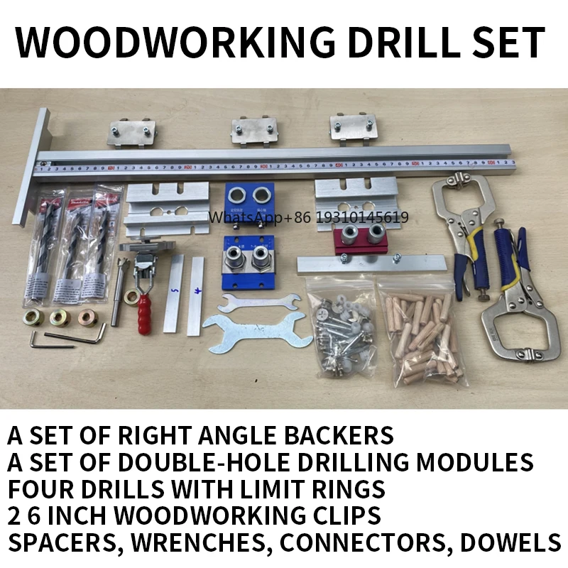3 in 1 Dowel Jig, Furniture Drilling Guide Locator, Quick Connect Hole Puncher with Drill Bit, DIY Woodworking Tool
3 in 1 Dowel Jig, Furniture Drilling Guide Locator, Quick Connect Hole Puncher with Drill Bit, DIY Woodworking Tool