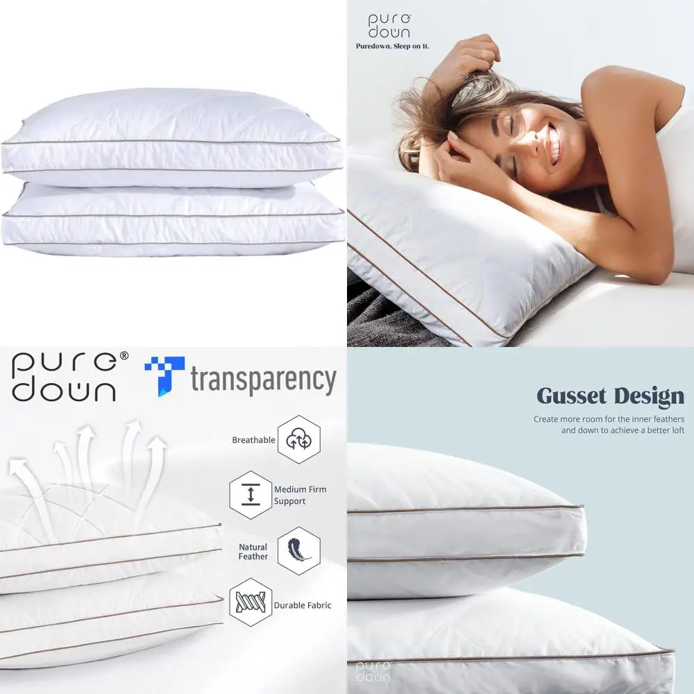 Подушки из гусиного пера и пуха размера Queen, комплект из 2 штук
Подушки из гусиного пера и пуха размера Queen, комплект из 2 штук