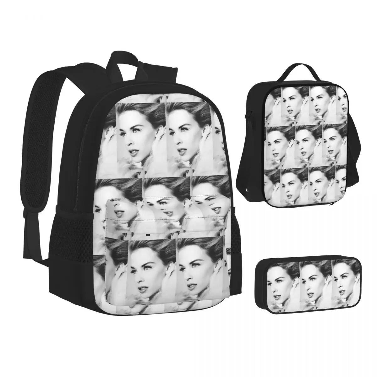 Kylie Minogue - Collage Backpacks Boys Girls Bookbag School Bags Children Rucksack Lunch Bag Pen Bag Three-Piece Set
Kylie Minogue - Collage Backpacks Boys Girls Bookbag School Bags Children Rucksack Lunch Bag Pen Bag Three-Piece Set
