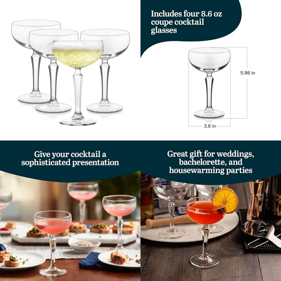 Coupe Cocktail Glasses, Set of 4
Coupe Cocktail Glasses, Set of 4