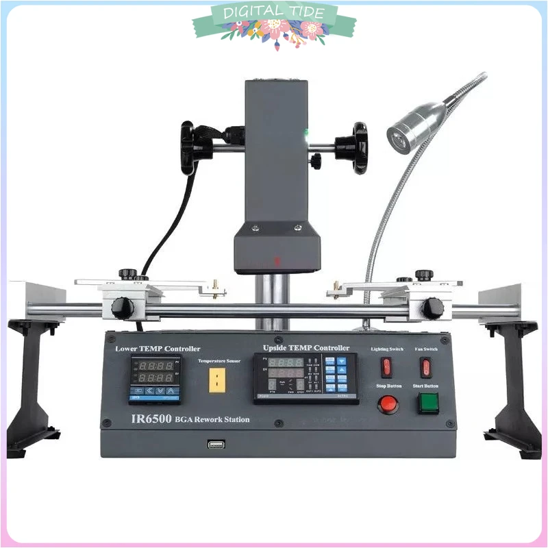 IR6500 2 ZonesInfrared BGA Soldering Machine IR Rework Reballing Station Preheating Area 240*200mm and 6pcs Jigs
IR6500 2 ZonesInfrared BGA Soldering Machine IR Rework Reballing Station Preheating Area 240*200mm and 6pcs Jigs
