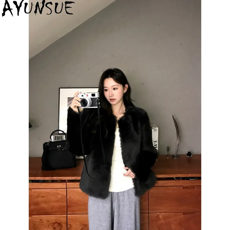 AYUNSUE Real Fur Jacket Woman Short O-neck Shearling Coats for Woman Elegant Warm Fur Coat Fashion Woman Clothes Roupas Feminina
AYUNSUE Real Fur Jacket Woman Short O-neck Shearling Coats for Woman Elegant Warm Fur Coat Fashion Woman Clothes Roupas Feminina