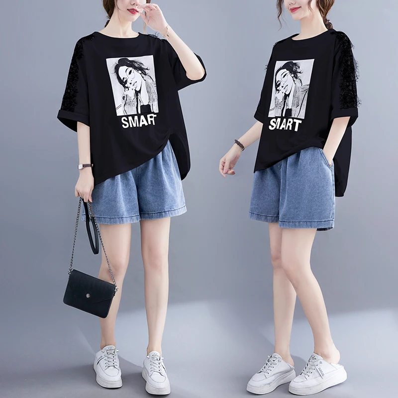 Slimming Fashionable Two-Piece Set for plus Size Women Summer Cotton Casual Wear Age-Defying Trendy Shorts Ensemble
Slimming Fashionable Two-Piece Set for plus Size Women Summer Cotton Casual Wear Age-Defying Trendy Shorts Ensemble