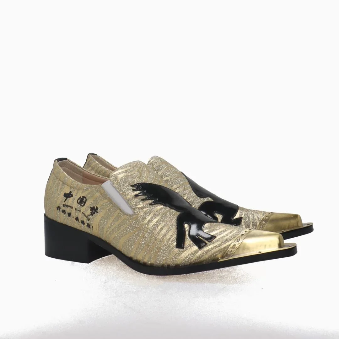 Gold Black Totem Print Giltter Men Dress Shoes Fashion Slip On Men Casual Shoes Luxury Handmade Party Banquet Office Men Shoes
Gold Black Totem Print Giltter Men Dress Shoes Fashion Slip On Men Casual Shoes Luxury Handmade Party Banquet Office Men Shoes